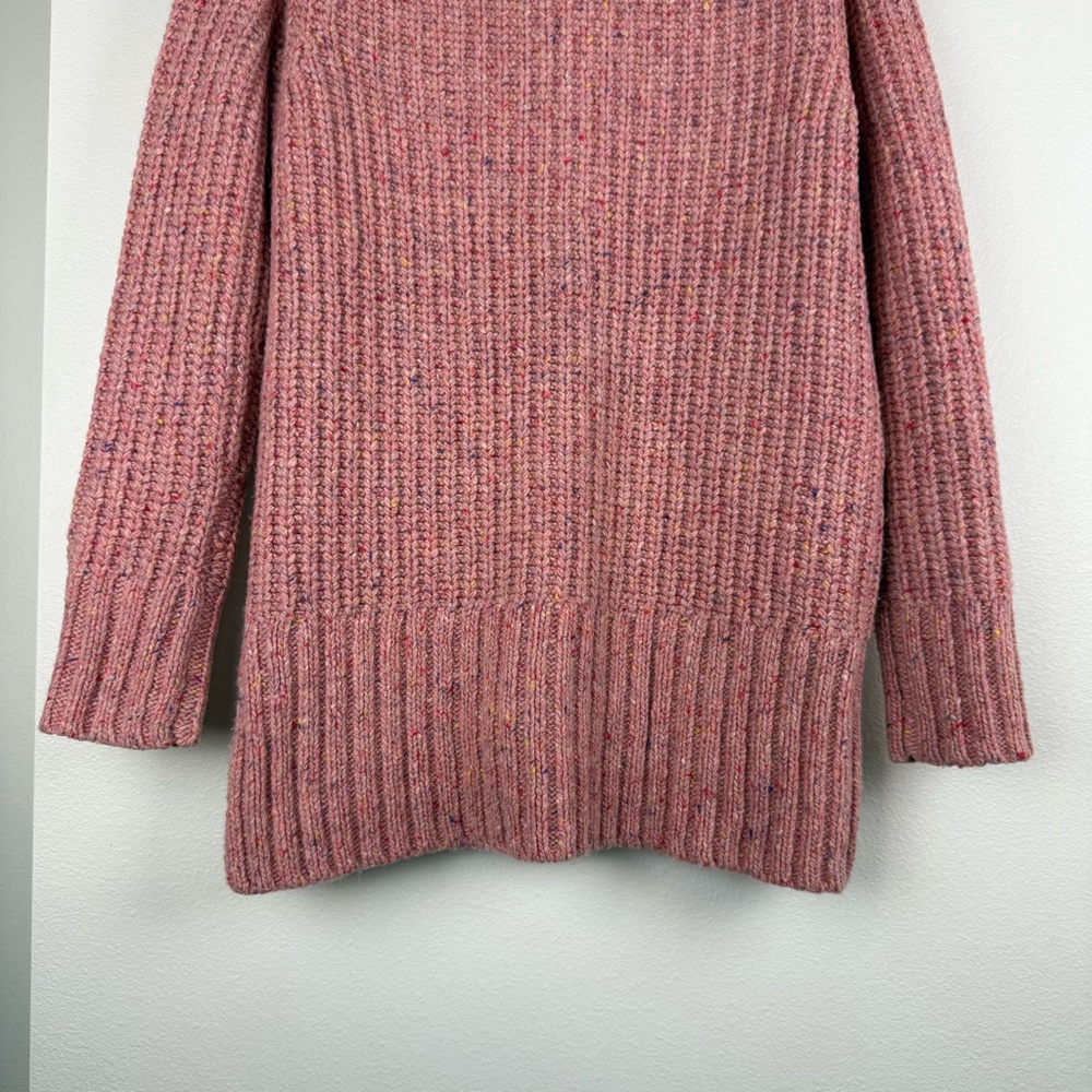 Alex Mill Pink Aran Cable Knit Merino Wool Side Button Sweater Womens Small - Picture 11 of 13